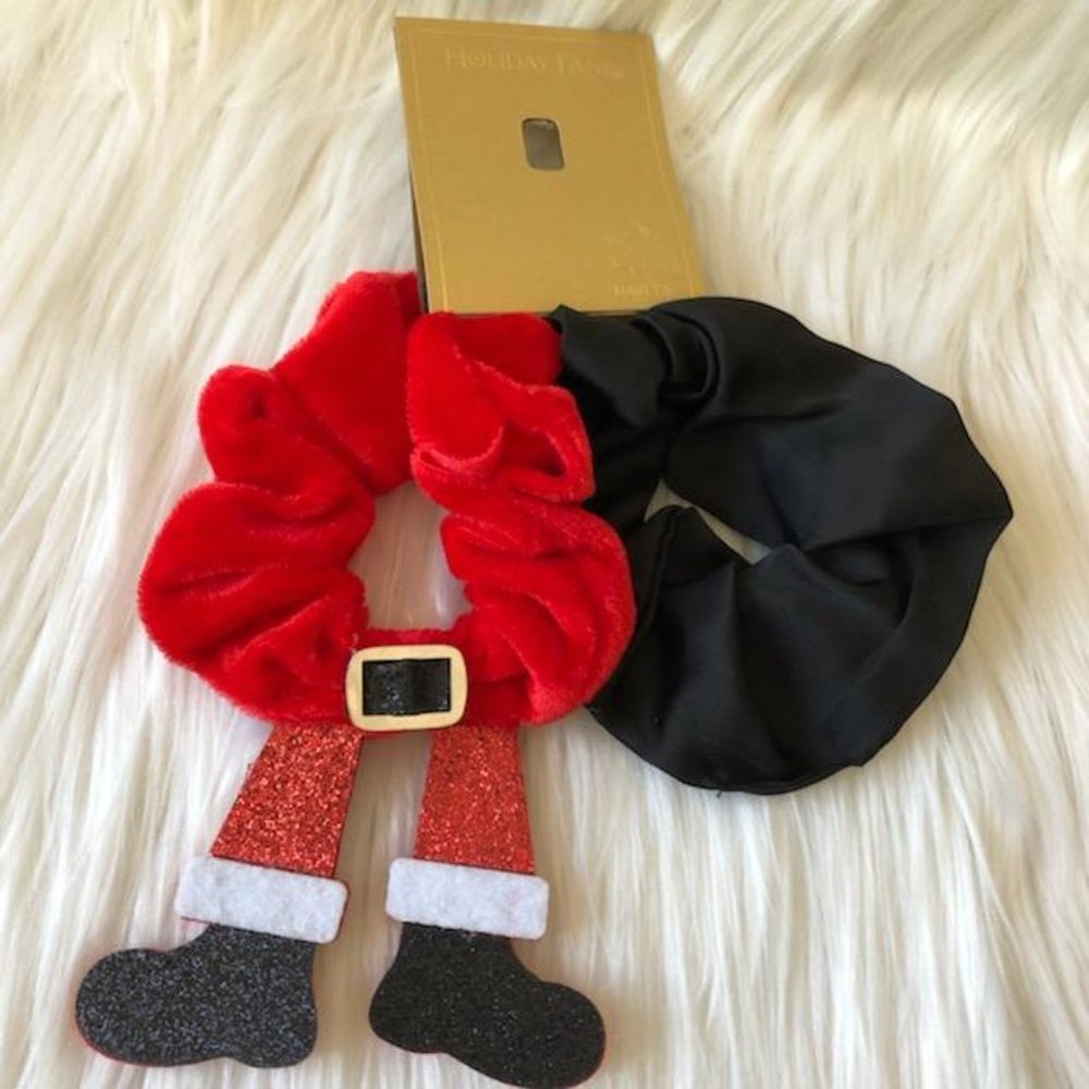 Holiday Lane Santa Themed Scrunchies
